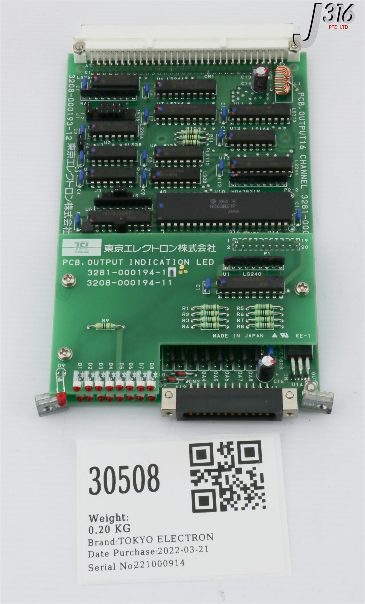 30508 TEL PCB, OUTPUT16 CHANNEL W/ O/P INDN LED 3281-000194-11